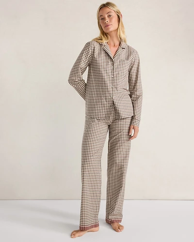 Organic Cotton Poplin Plaid Pajama Pants