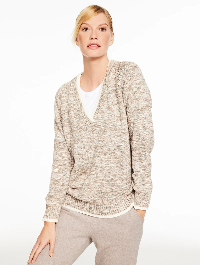 V-Neck Sweater - Marled