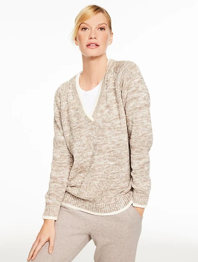 V-Neck Sweater - Marled