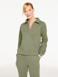 Cozy Fleece Johnny Collar Pullover