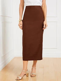 Linen Blend Pencil Skirt