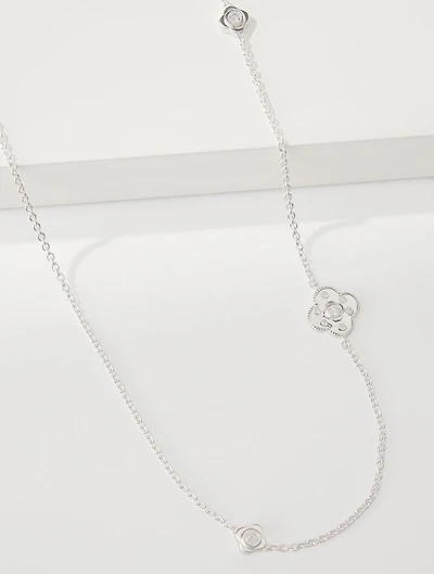 Sterling Silver Lustre Clover Necklace