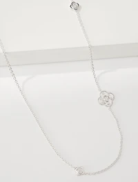 Sterling Silver Lustre Clover Necklace