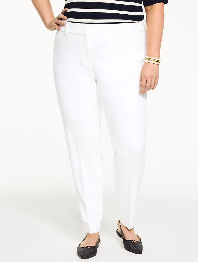 Talbots Hampshire Lightweight Double Cloth Straight Ankle Pants - Lined