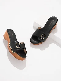 Winni Vachetta Wood Clog Sandals