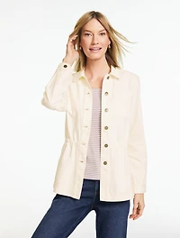 Cinched Waist Shirt Jacket