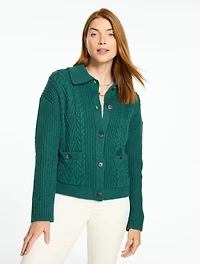 Button Front Sweater Jacket