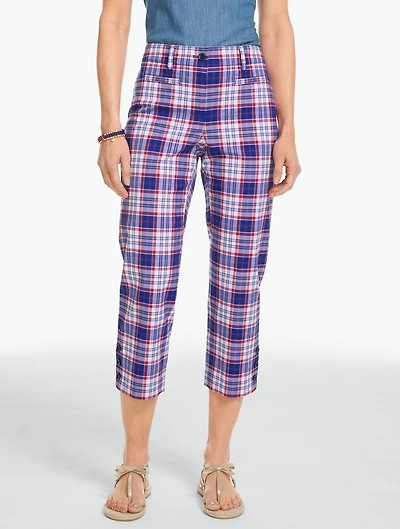 Heritage Twill Capri Pants - Breezy Plaid