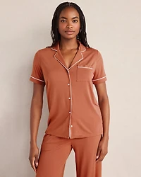 Calm & Cool Notch Collar Pajama Top
