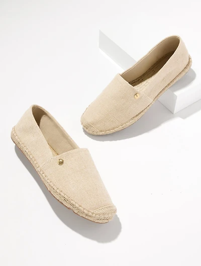 Izzy Metallic Linen Espadrille Flats