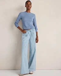 Organic Cotton Denim Wide Leg Pants