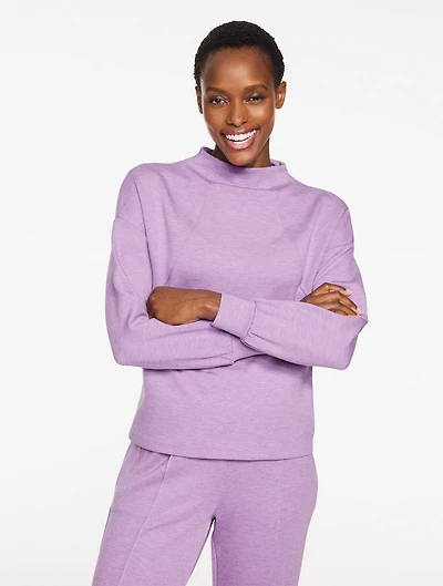 AirKnit Stretch Mockneck Pullover - Heathered