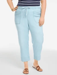 Straight Crop Pull-On Jeans - Milano Wash