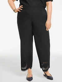 Wide Crop Pull-On Poplin Pants