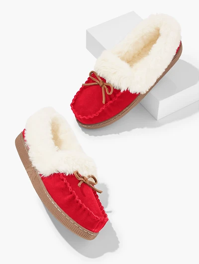 Cleo Suede Faux Fur Moccasins