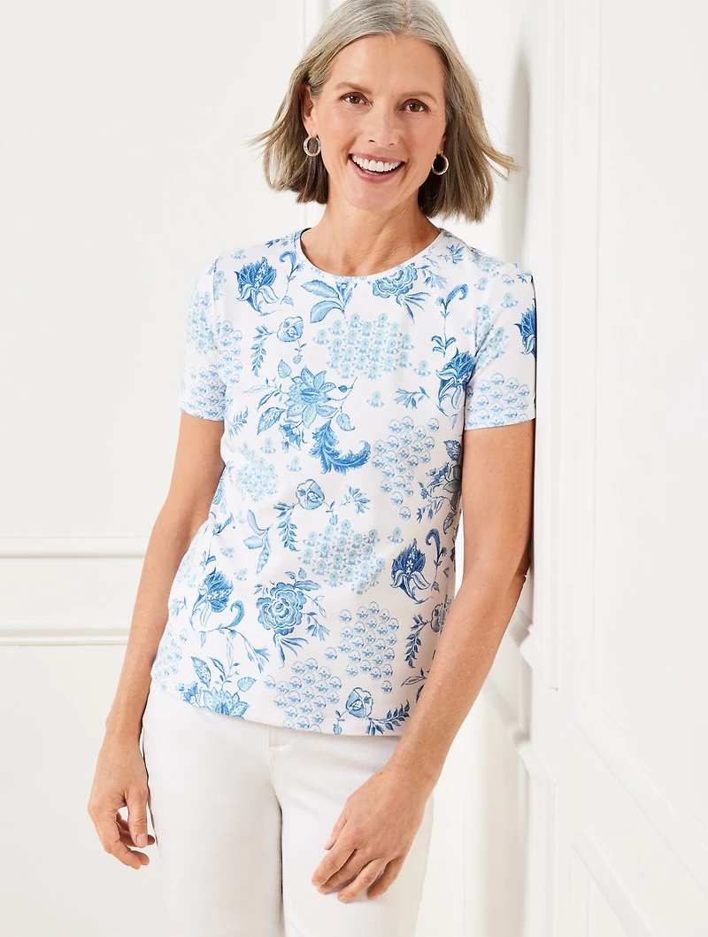 Crewneck Tee - Whimsical Jacobean