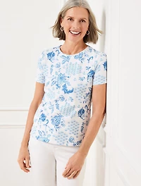 Crewneck Tee - Whimsical Jacobean