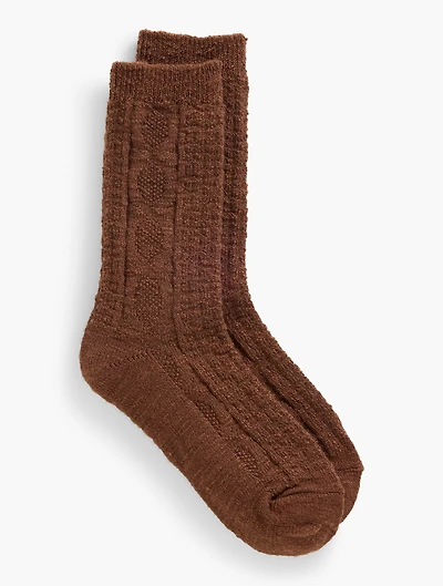 Cable Knit Short Boot Socks