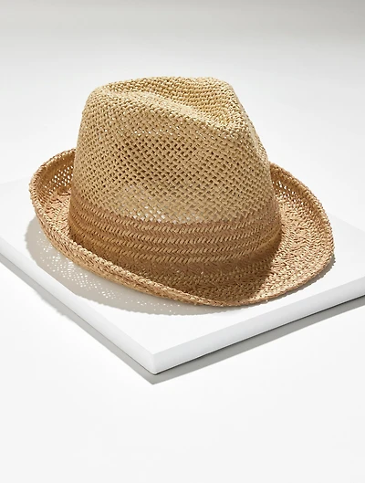 Two-Tone Woven Fedora