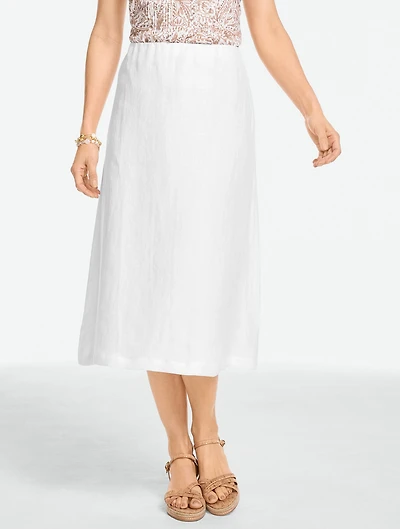 Linen Slip Midi Skirt