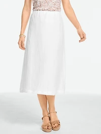Linen Slip Midi Skirt