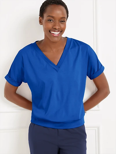 Luxe Jersey V-Neck Tee