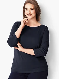 Pima Cotton Bateau Neck Tee