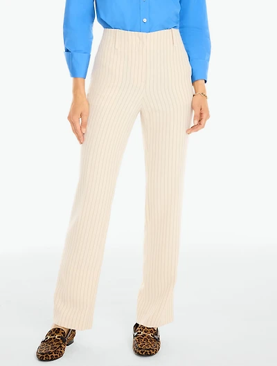 Talbots Southampton Tailored Stretch Straight Leg Pants - Double Stripe