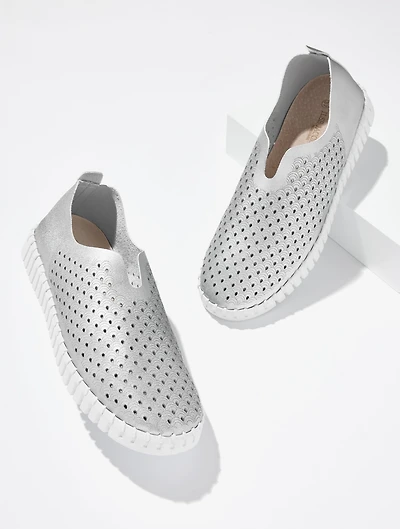 Ilse Jacobsen Tulip Metallic Slip-On Flats