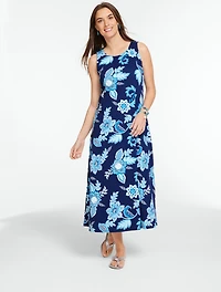 Sleeveless Jersey Maxi Dress - Lovely Blossoms