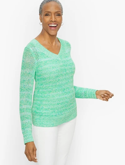 Tape Detail V-Neck Sweater