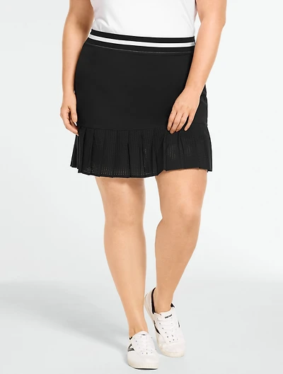 Lightweight Woven Stretch Skort -  Laser Cut