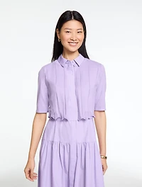 Scalloped Pointelle Shrug