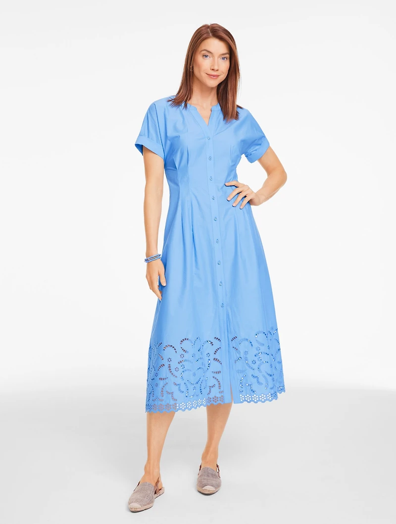Eyelet Poplin Shirtdress