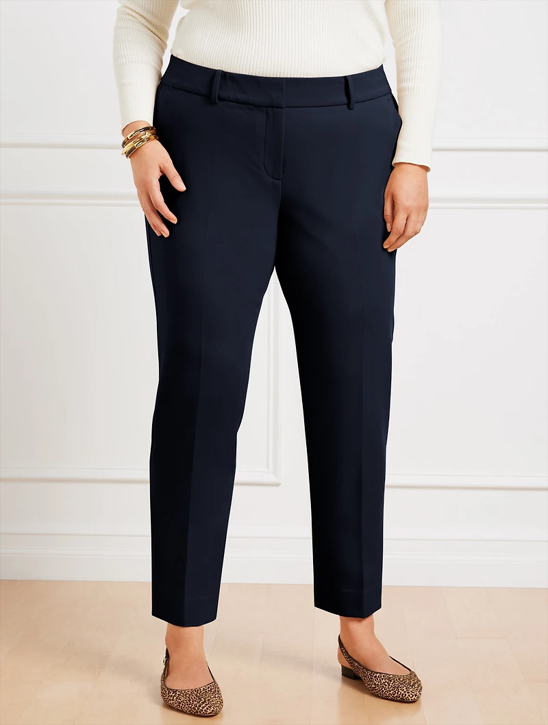 Talbots Hampshire Lightweight Double Cloth Straight Ankle Pant - Curvy Fit