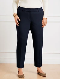 Talbots Hampshire Lightweight Double Cloth Straight Ankle Pant - Curvy Fit