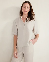 Linen Cuff Sleeve Top