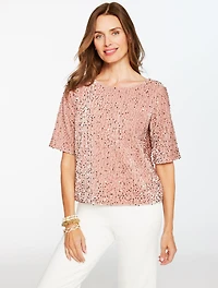 Sequin Velvet Top