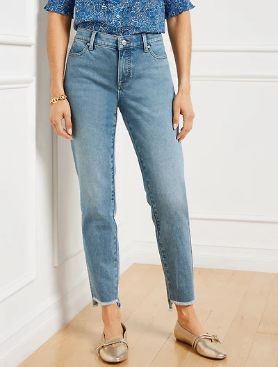 Slim Ankle Step Hem Jeans - Marea Wash Curvy Fit