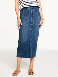Denim Midi Skirt - Coronado Wash