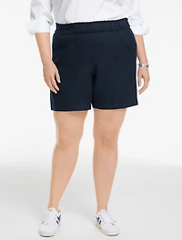 Washed Linen Pull-On Shorts