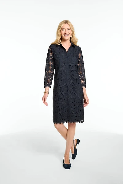 Eyelet Embroidered Shirtdress