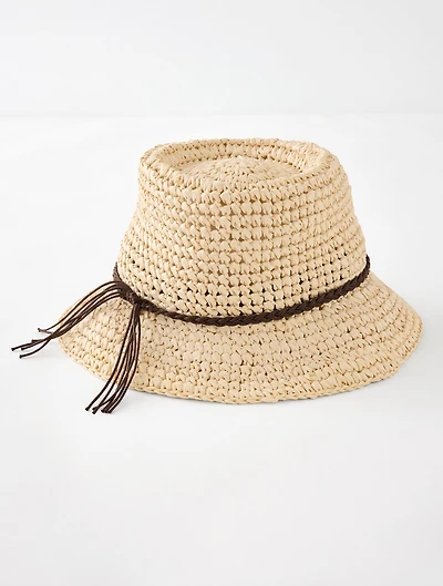 Crochet Straw Bucket Hat