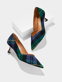 Ember Kitten Heel Pumps - Sloane Tartan