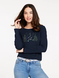 Long Sleeve Crewneck Tee - Christmas Tree