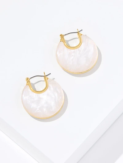 Polished Shell Hoop Earrings
