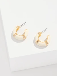 Banded Enamel Hoop Earrings