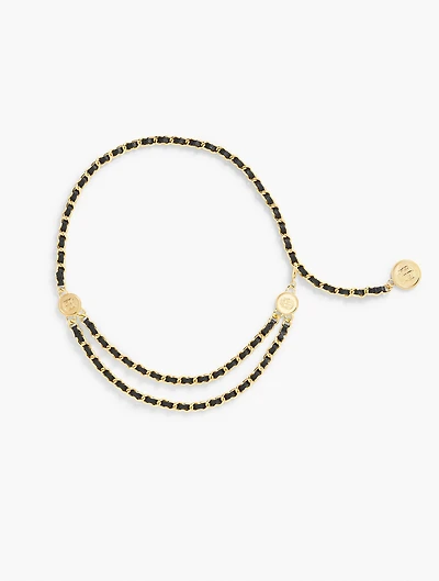 Draped Leather Chain Belt