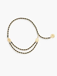 Draped Leather Chain Belt