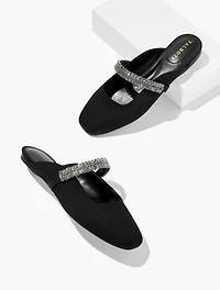 Sloane Embellished Satin Mules